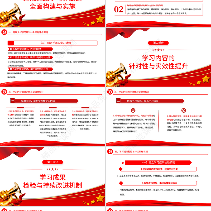 2024党纪学习教育计划表制定PPT精美大气从8个切入点出发制定课件