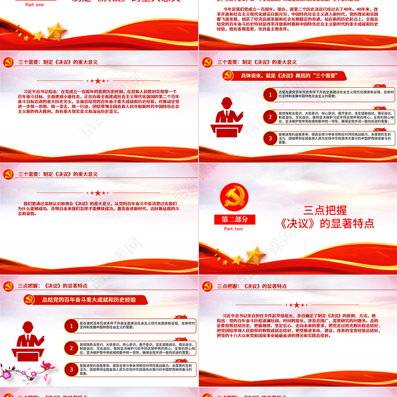 “数读”十九届六中全会精神PPT党政风《中共中央关于党的百年奋斗重大成就和历史经验的决议》学习党课课件