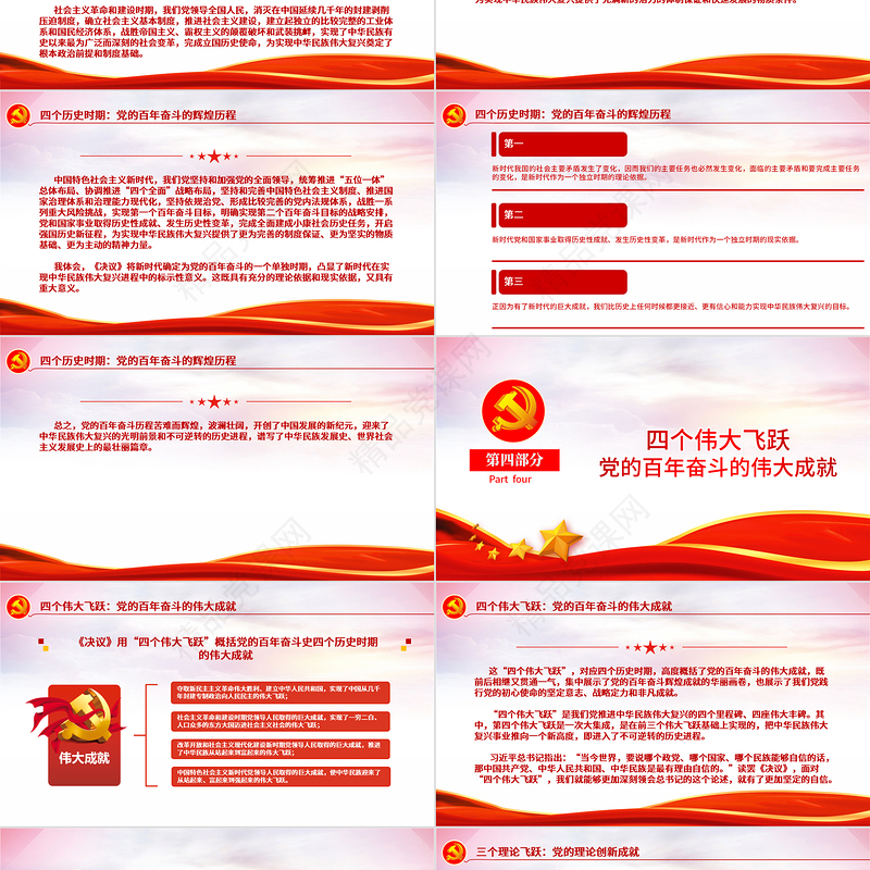 “数读”十九届六中全会精神PPT党政风《中共中央关于党的百年奋斗重大成就和历史经验的决议》学习党课课件