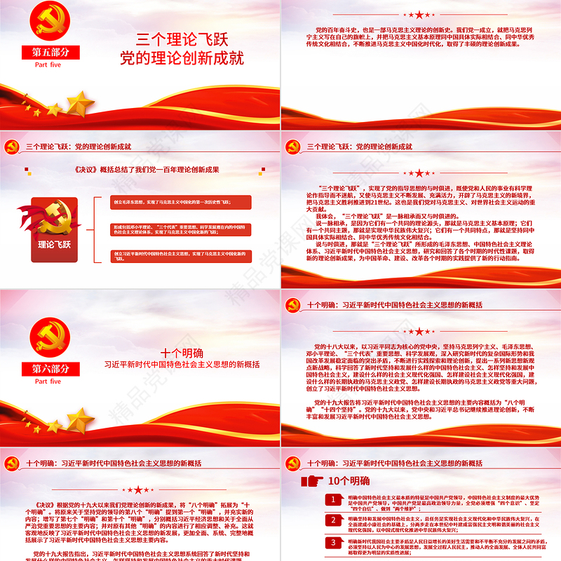 “数读”十九届六中全会精神PPT党政风《中共中央关于党的百年奋斗重大成就和历史经验的决议》学习党课课件