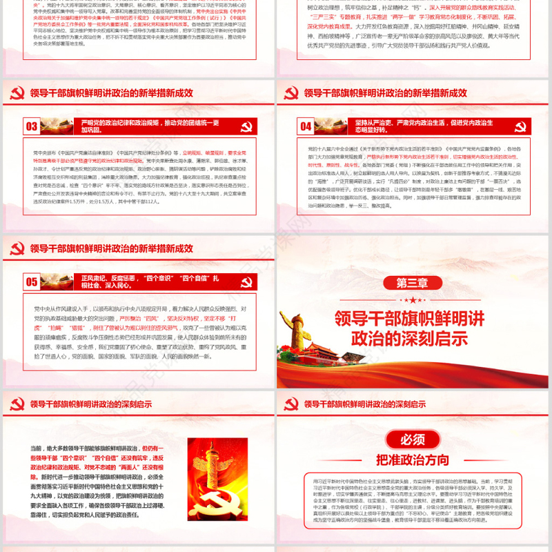 原创新时代领导干部必须旗帜鲜明讲政治党建PPT