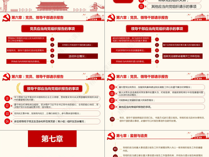 原创学习中国共产党重大事项请示报告条例PPT-版权可商用