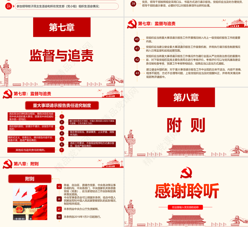 原创学习中国共产党重大事项请示报告条例PPT-版权可商用