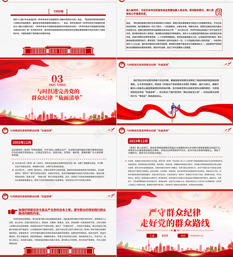 2024六大纪律党课之严守群众纪律走好党的群众路线PPT课件