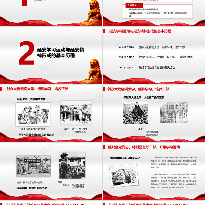 延安精神微党课PPT模板