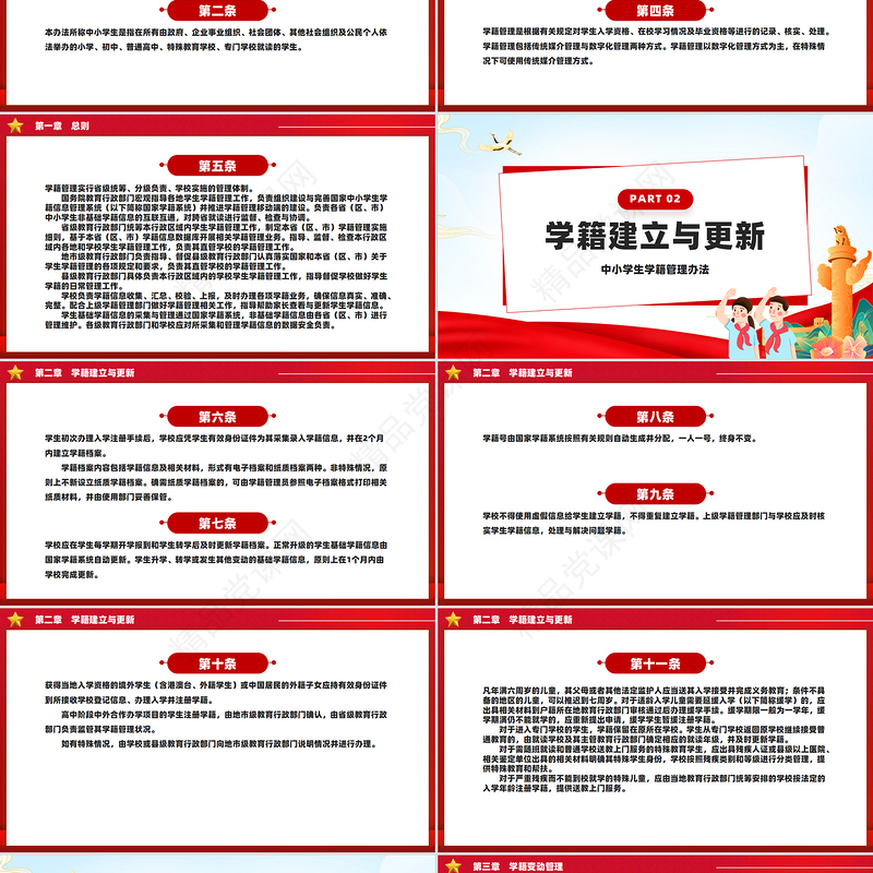 简洁大气《中小学生学籍管理办法》全文PPT课件