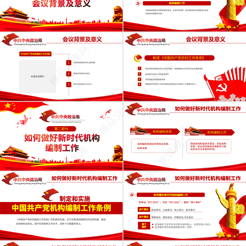原创学习政治局会议审议《中国共产党机构编制工作条例》和《中国共产党农村工作条例》-版权可商用