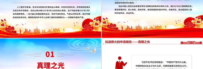 党政风抗战烽火的中流砥柱PPT2025抗战胜利80周年课件