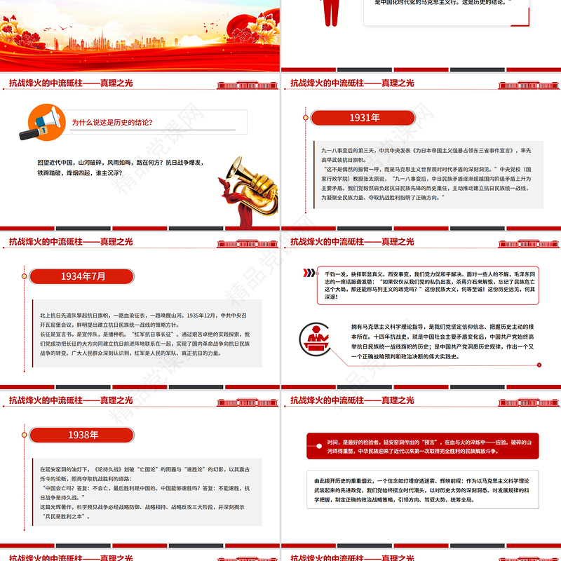 党政风抗战烽火的中流砥柱PPT2025抗战胜利80周年课件