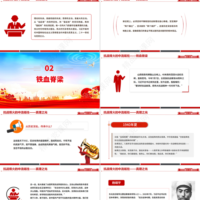 党政风抗战烽火的中流砥柱PPT2025抗战胜利80周年课件