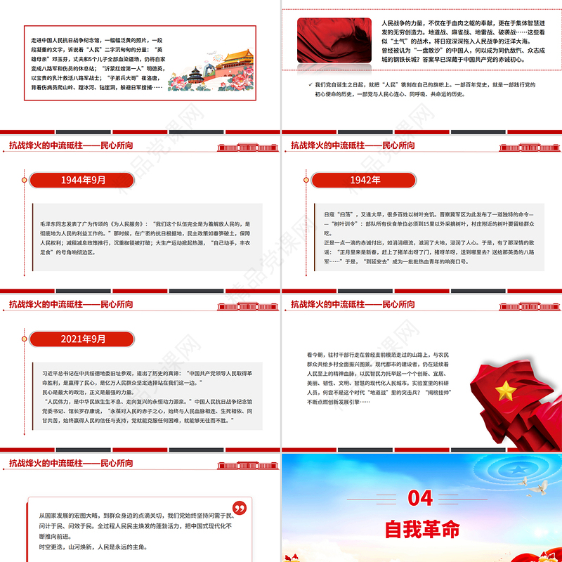 党政风抗战烽火的中流砥柱PPT2025抗战胜利80周年课件