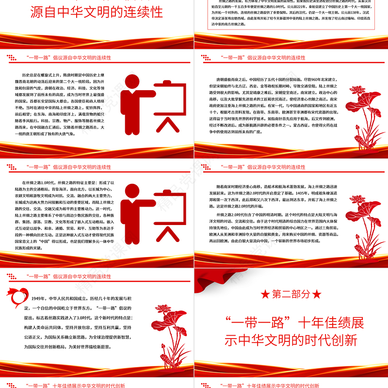 2023为构建人类命运共同体贡献中国力量ppt红色党政风弘扬丝路精神党员干部学习培训党课课件