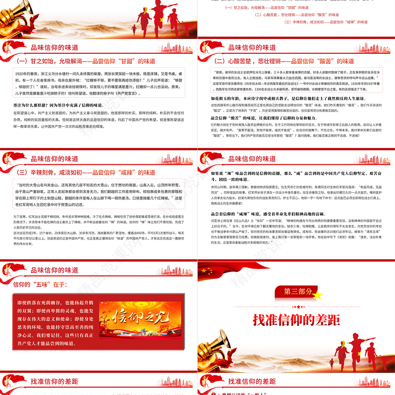 品位信仰的味道PPT红色党政风做合格党员专题教育培训课件模板
