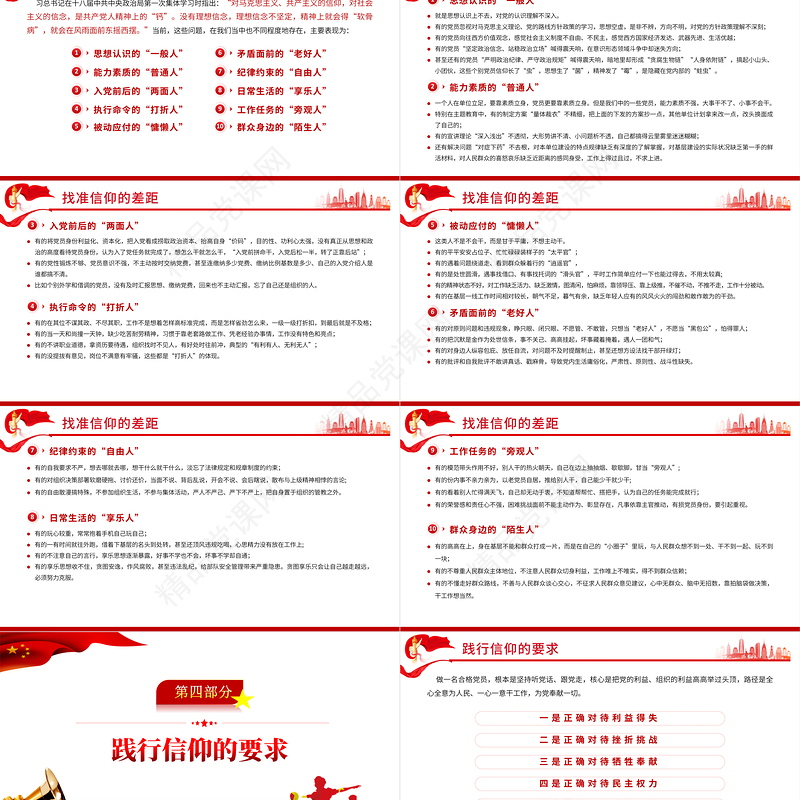 品位信仰的味道PPT红色党政风做合格党员专题教育培训课件模板