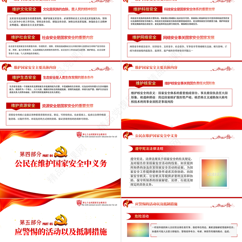 国家安全人人有责PPT党政风精品国家安全教育日知识宣讲专题课件模板