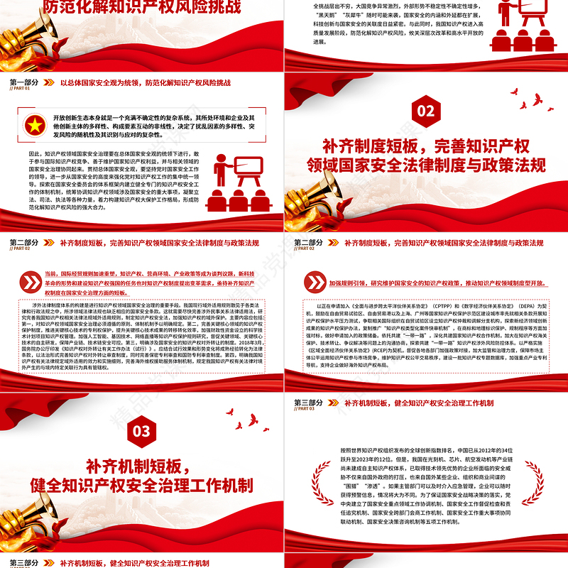 加强知识产权领域国家安全屏障PPT健全知识产权安全治理工作机制党课学习课件