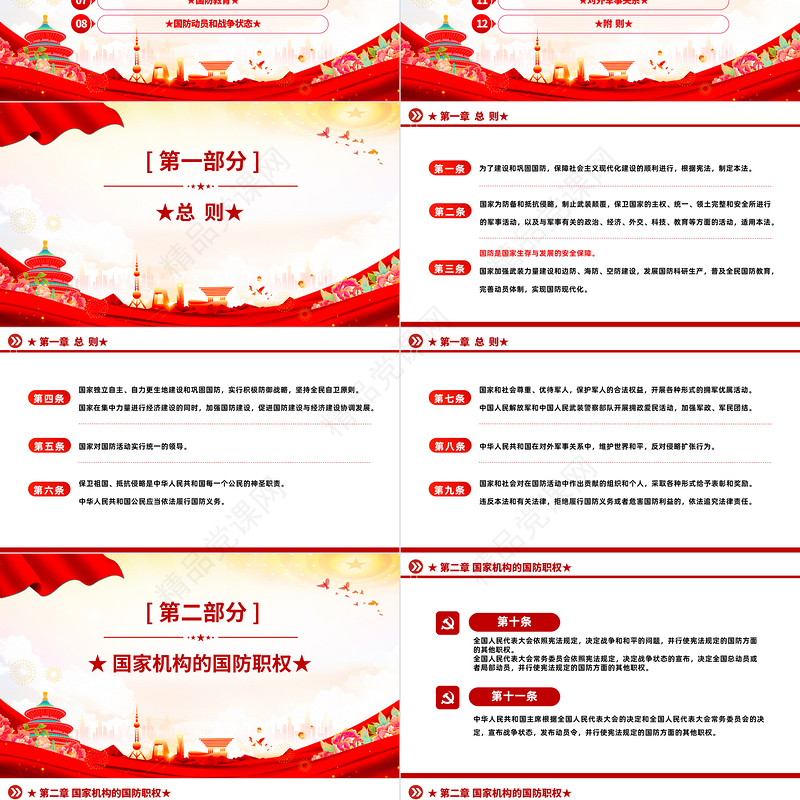 精美大气中华人民共和国国防法PPT法律法规课件下载