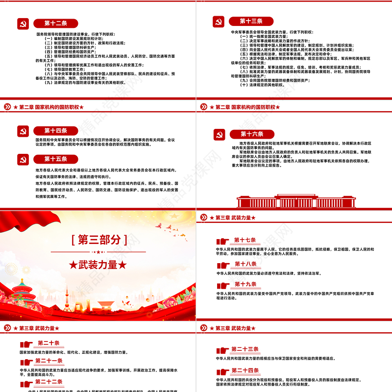 精美大气中华人民共和国国防法PPT法律法规课件下载