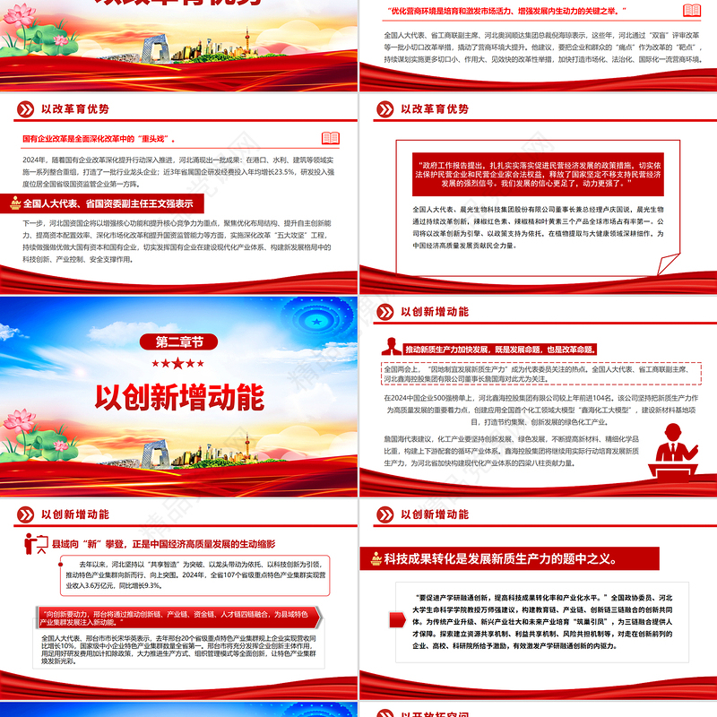 2025年全国两会PPT大气精美守正创新向改革要动力党课课件