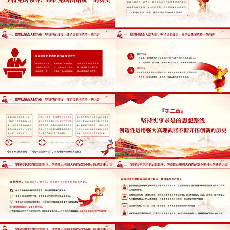 南梁精神PPT学党史之重温南梁精神坚定理想信念专题系列党课模板