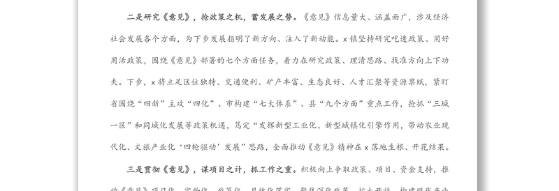 镇学习贯彻X文件精神经验材料