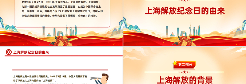 5月27日上海解放纪念日PPT党课课件