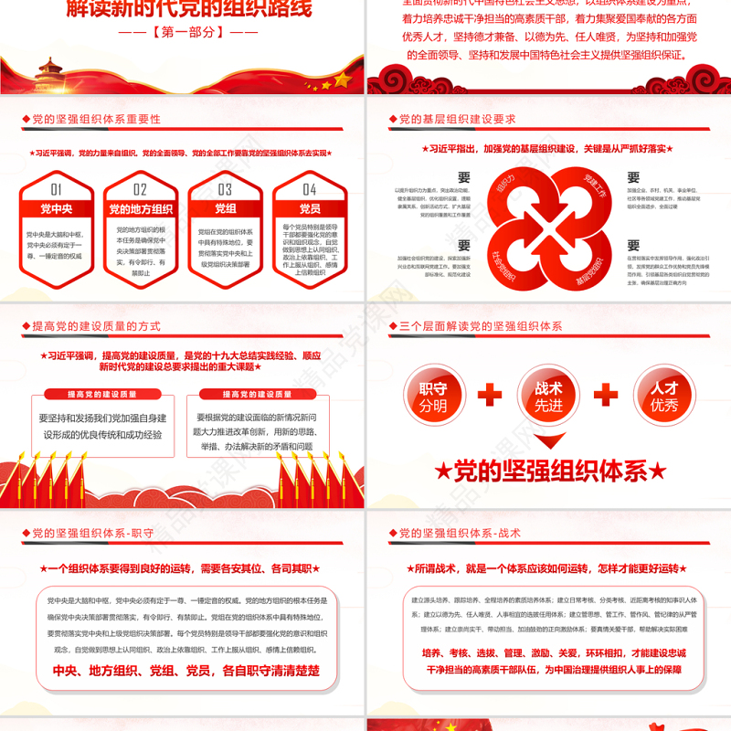 红色大气贯彻新时代党的组织路线工作会议PPT模板
