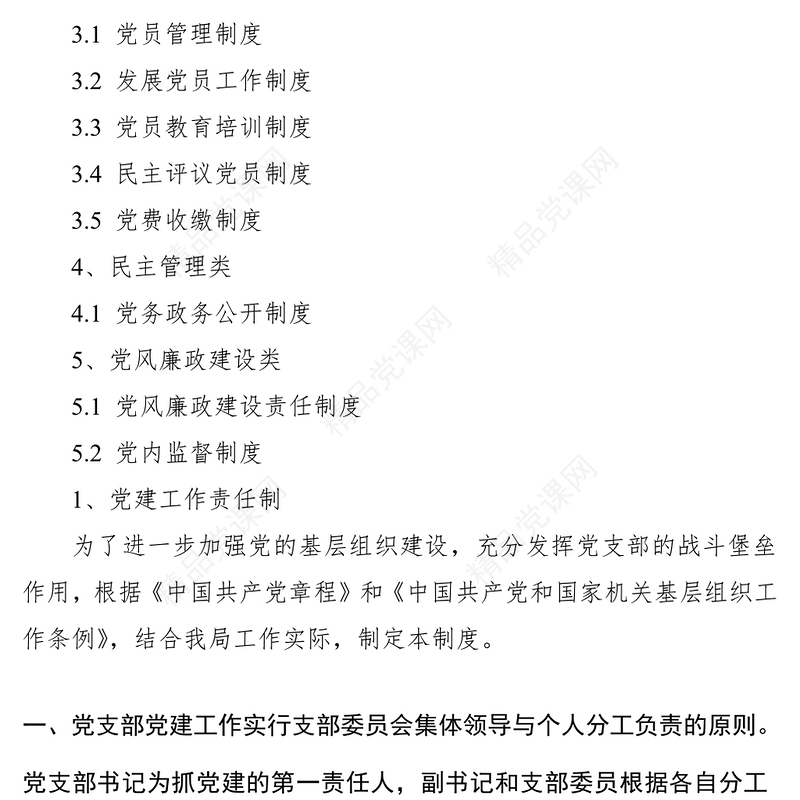 党支部党建工作制度汇编（13项，1万余字）
