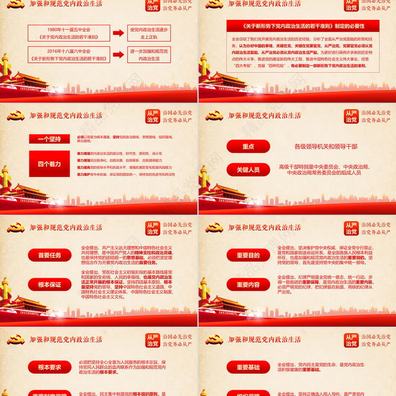 十八届六中全会党建ppt模板