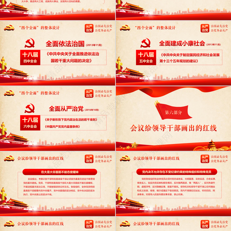 十八届六中全会党建ppt模板