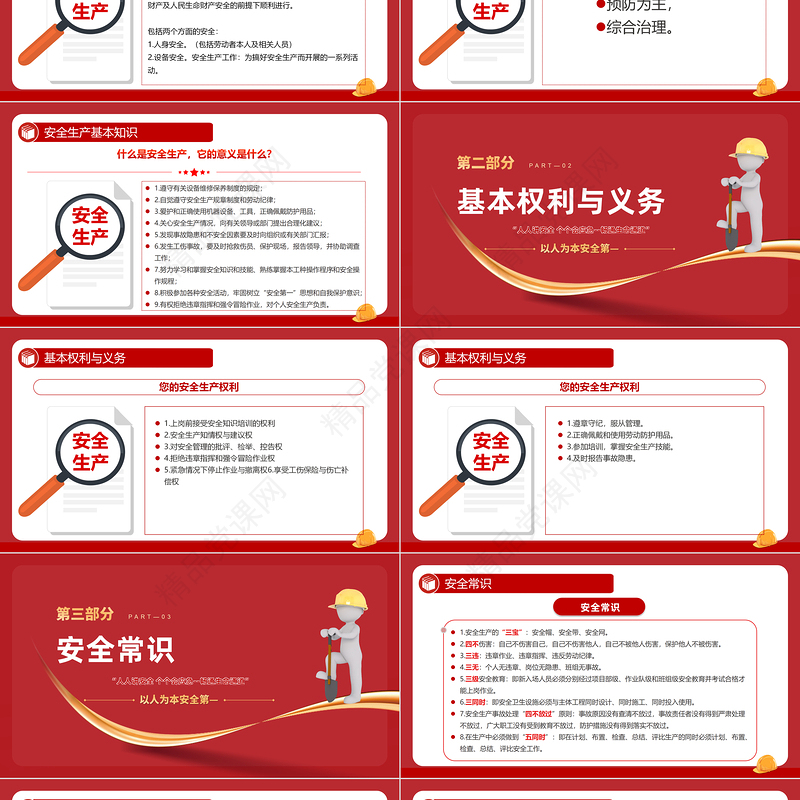 安全生产应急科普知识大全PPT大气精美2024年安全生产月以人为本安全第—科普课件