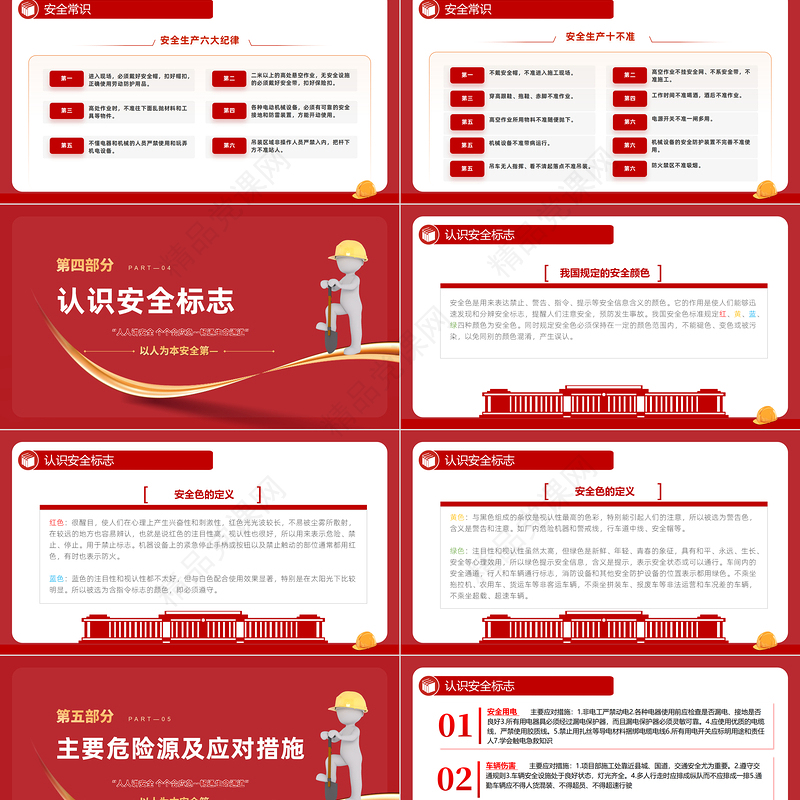 安全生产应急科普知识大全PPT大气精美2024年安全生产月以人为本安全第—科普课件