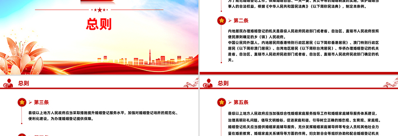 精品《婚姻登记条例》PPT法律法规课件模板