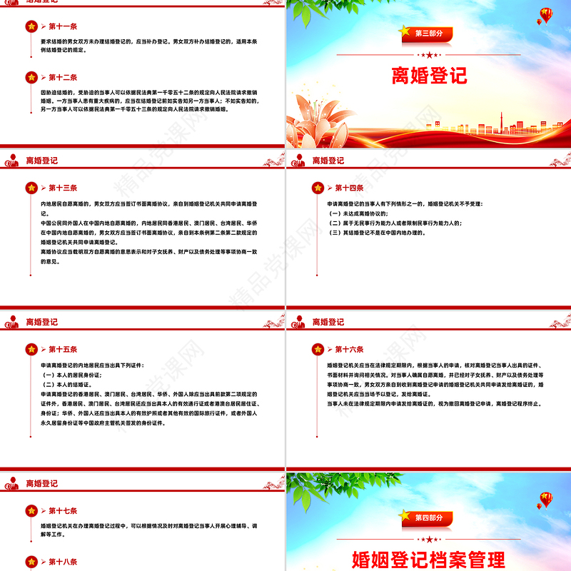 精品《婚姻登记条例》PPT法律法规课件模板