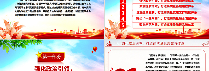 加强党对教育工作的全面领导打造高校高质量党建体系ppt主题课件