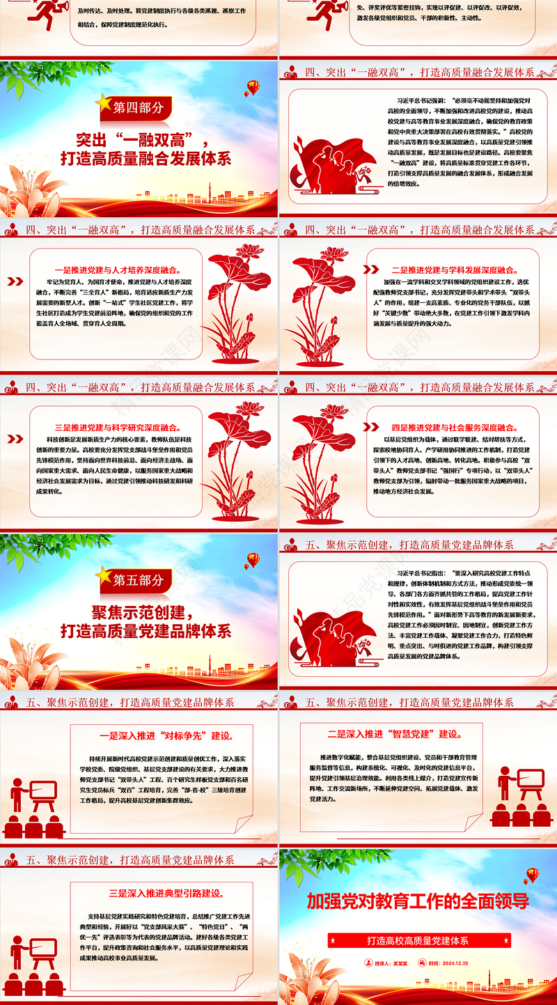 加强党对教育工作的全面领导打造高校高质量党建体系ppt主题课件