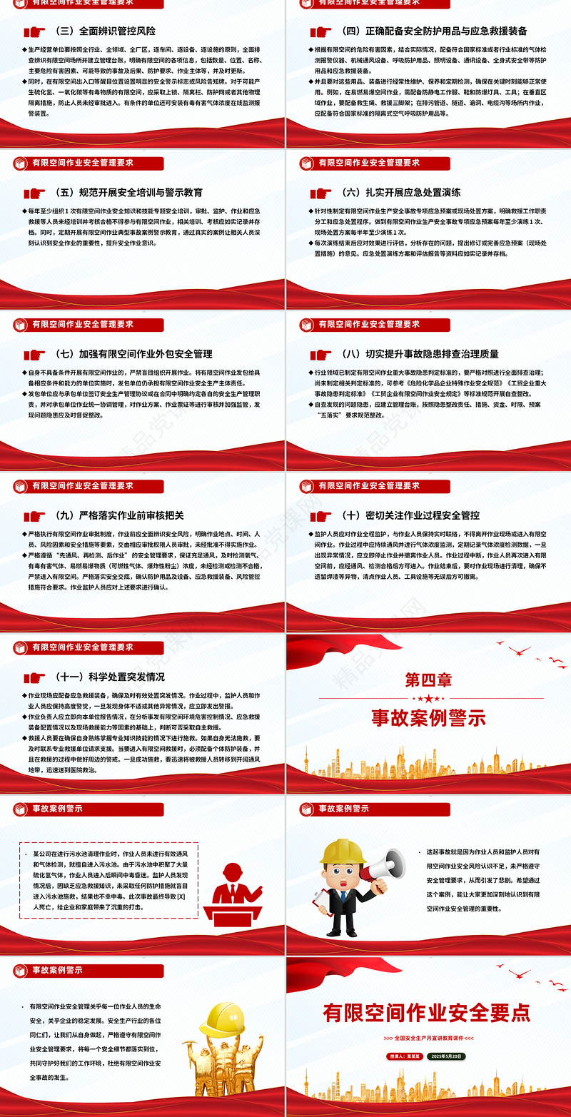 精美实用有限空间作业安全要点PPT全国安全生产月宣讲教育讲座有限空间作业安全要点
