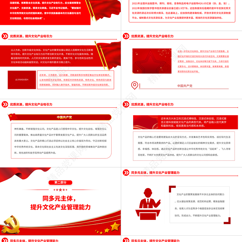 2023担负新的文化使命着力推动文化产业繁荣发展PPT党政风论贯彻落实全国宣传思想文化工作会议精神专题党课