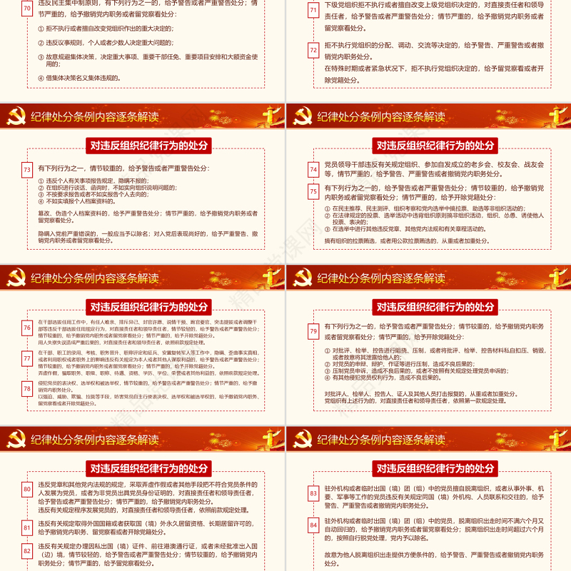原创精讲新版中国共产党纪律处分条例党课PPT-版权可商用