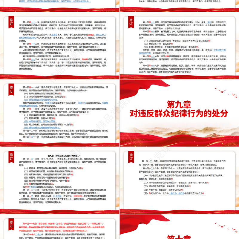 党政风简约PPT中国共产党纪律处分条例（2023年新旧对照版）党课课件