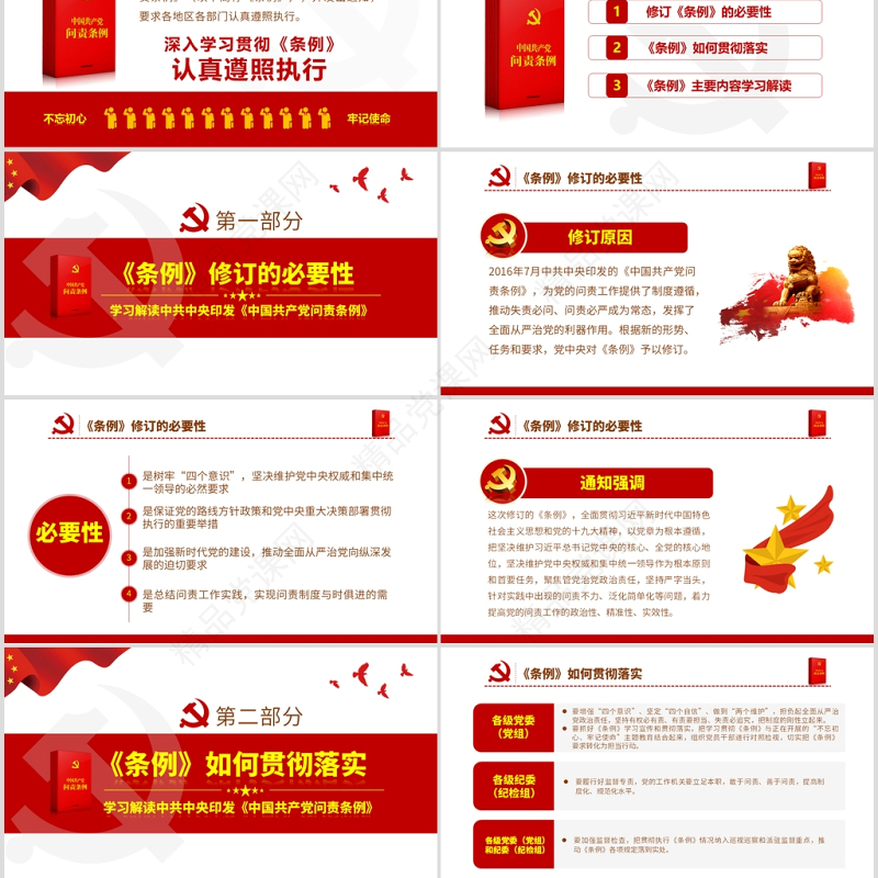 红色党政中国共产党问责条例学习解读课件PPT