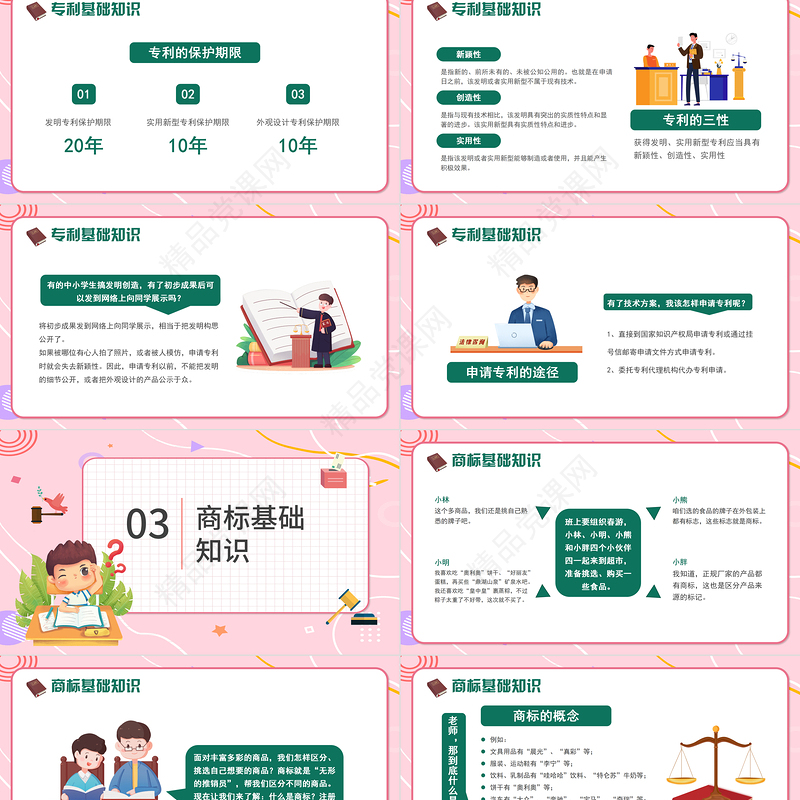 知识产权科普PPT黑板风小学生知识产权科普主题班会课件模板