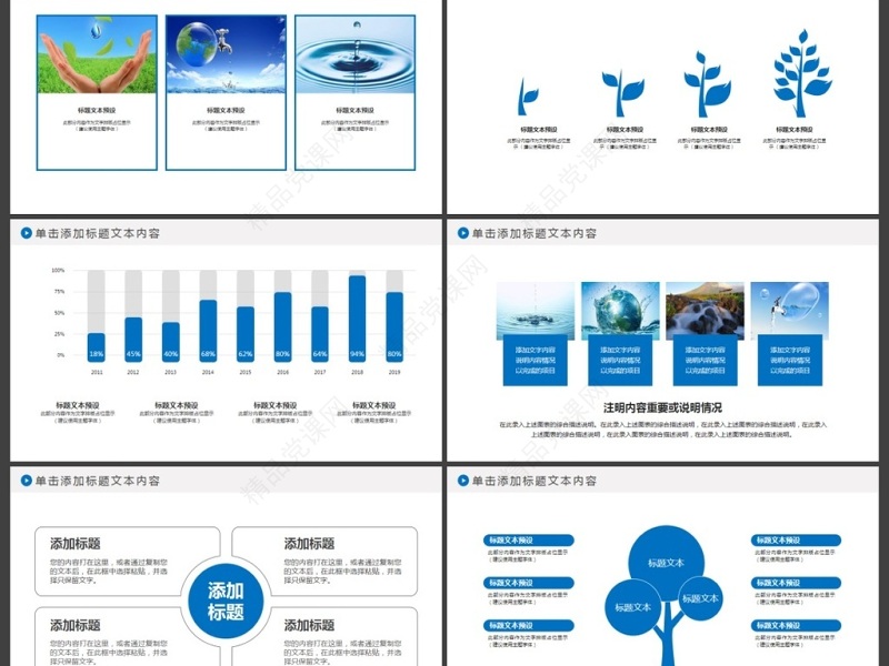 蓝色节约用水保护水资源动态PPT模板