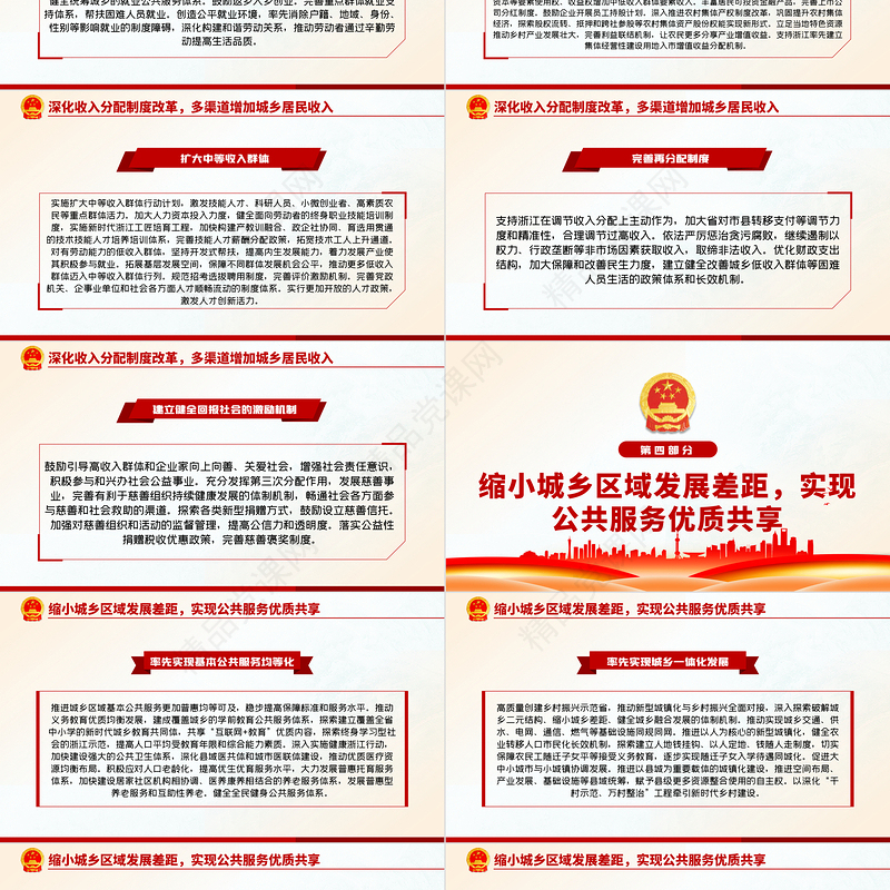 关于支持浙江高质量发展建设共同富裕示范区的意见PPT红色简洁扎实推进共同富裕党课课件