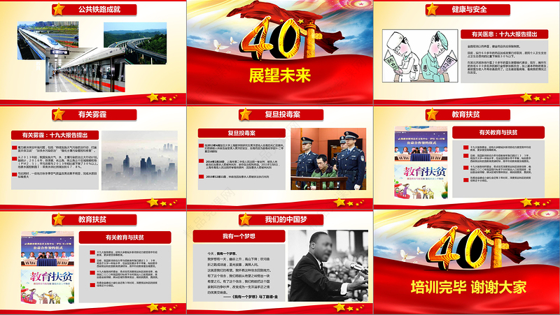 原创改革开放四十周年成就展经验党课学习PPT