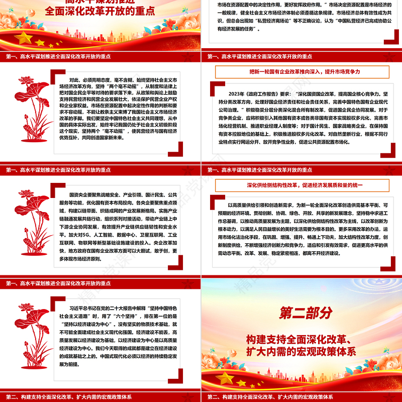 以高质量的策划经营助力全面深化改革开放ppt大气简洁坚持深化改革开放专题党课