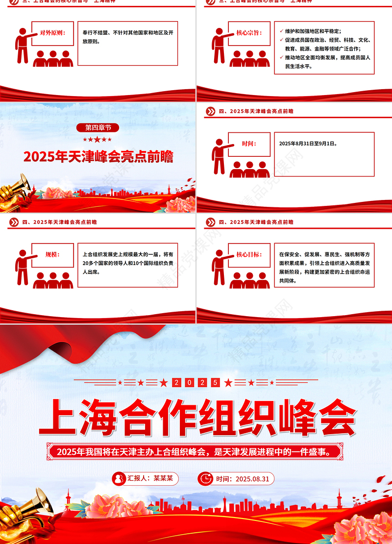 大气精美2025年上海合作组织峰会PPT模板