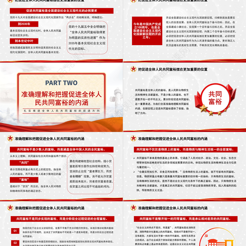 沿着中国式现代化道路走向共同富裕PPT扎实推进全体人民共同富裕党课课件