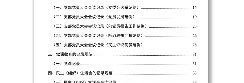 支部三会一课记录规范（详细模板）