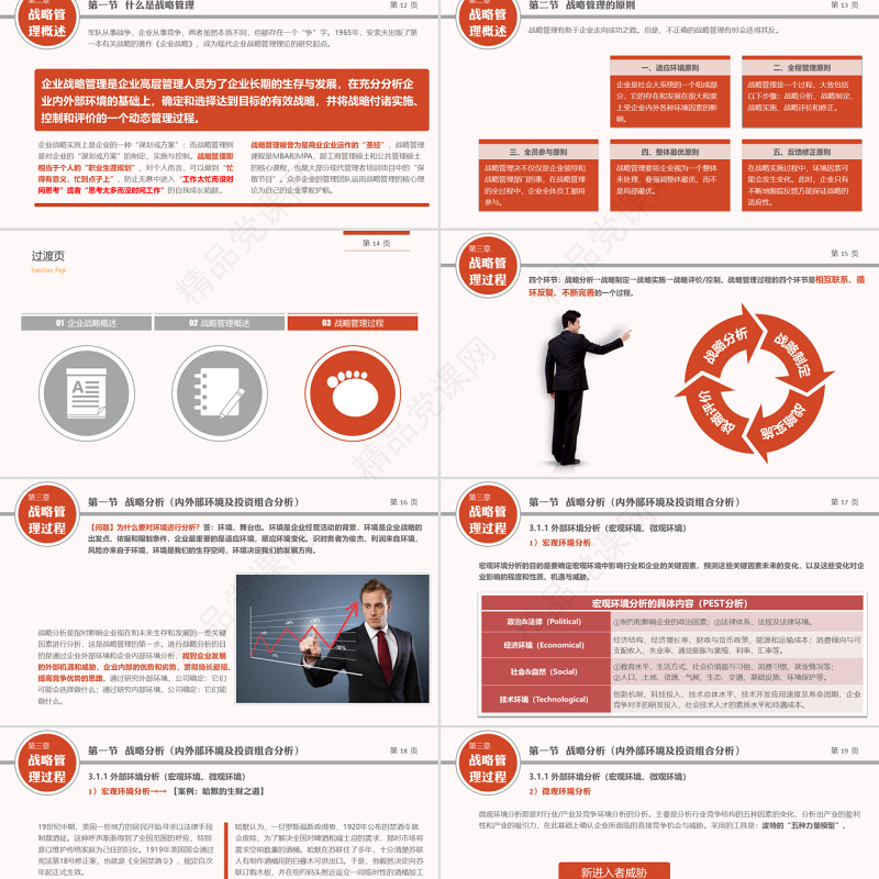 企业战略管理企业中高层领导培训ppt教材模板